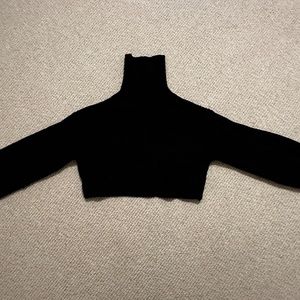Shein black cropped turtleneck sweater